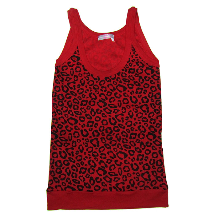 CAMISETA TIRANTES LEOPARDO ROJO